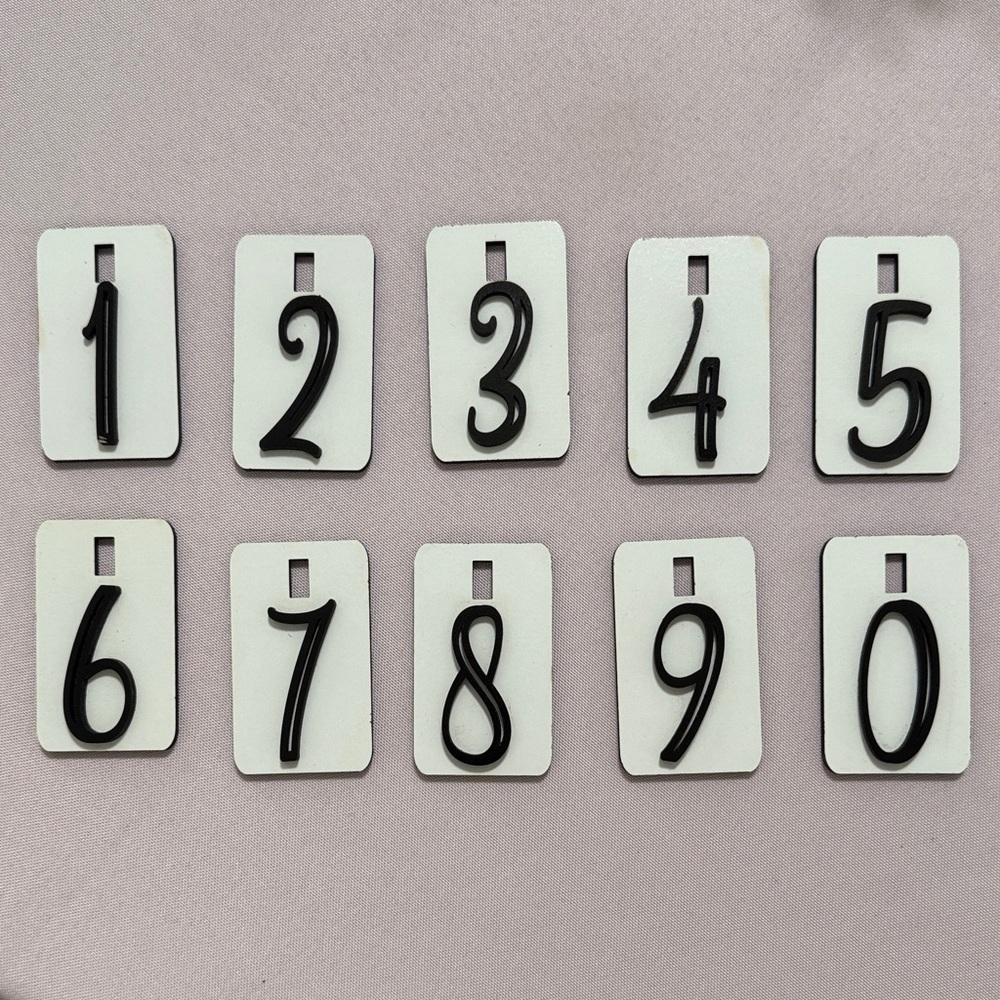 Black and White Number Wood Decor Set